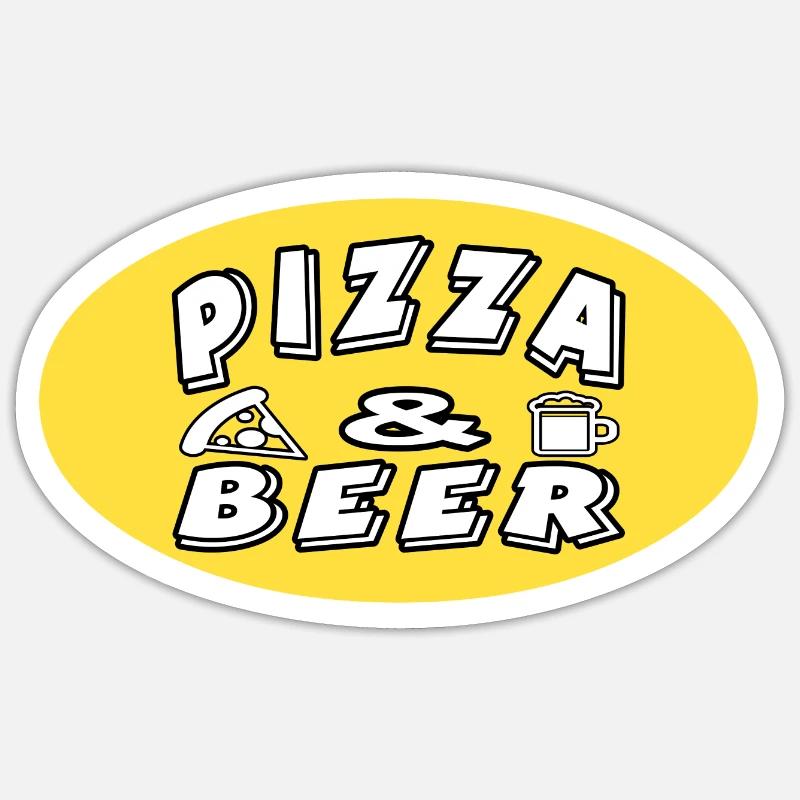Pizza - Sticker taille S (10 x 10 cm) - blanc mat