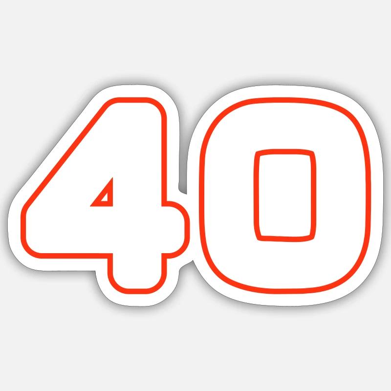Symbole de 40 chiffres - Sticker taille S (10 x 10 cm) - blanc mat