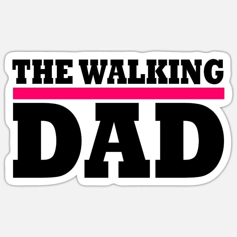 The walking dad - Sticker size S (10 x 10 cm) - white matte