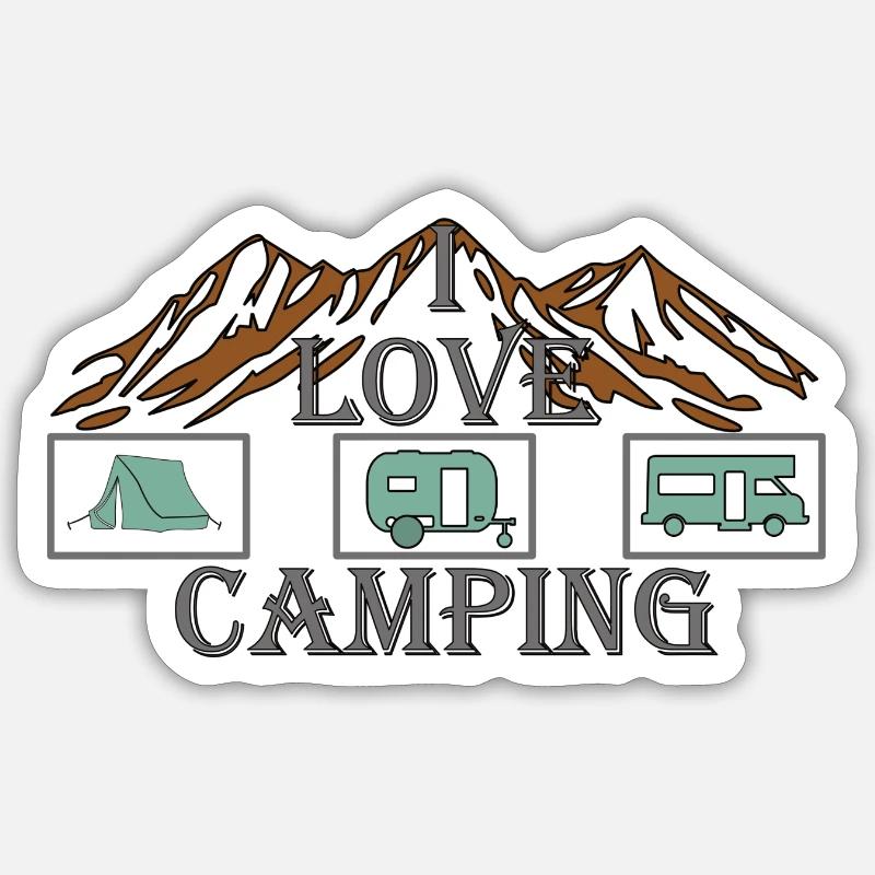 Camping - Sticker Größe S (10 x 10 cm) - Mattweiß