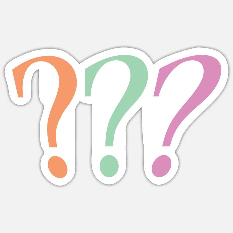 Question mark - Sticker size S (10 x 10 cm) - white matte