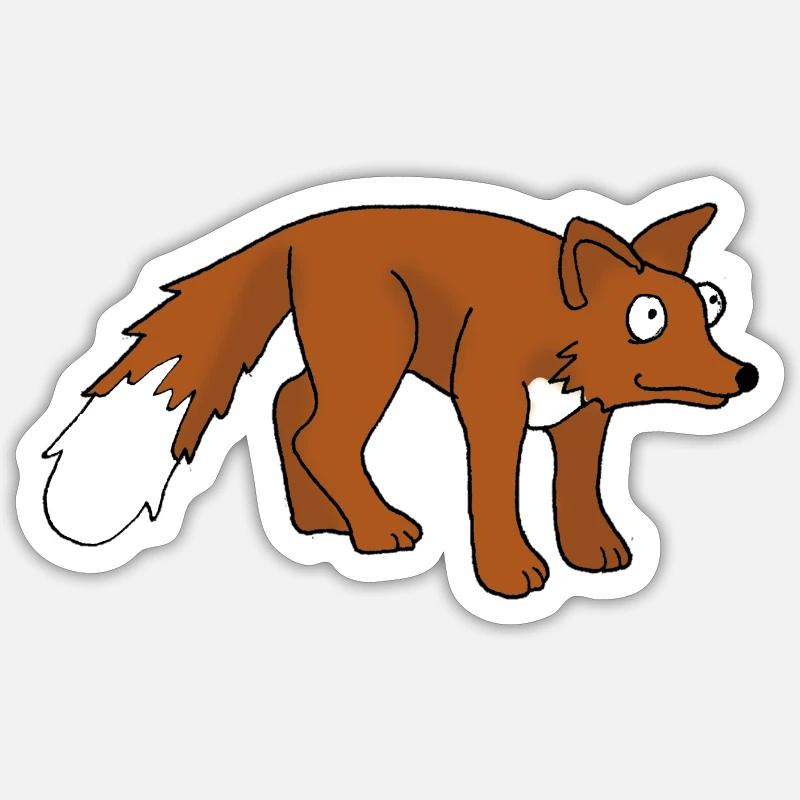 Fuchs - Sticker Größe S (10 x 10 cm) - Mattweiß