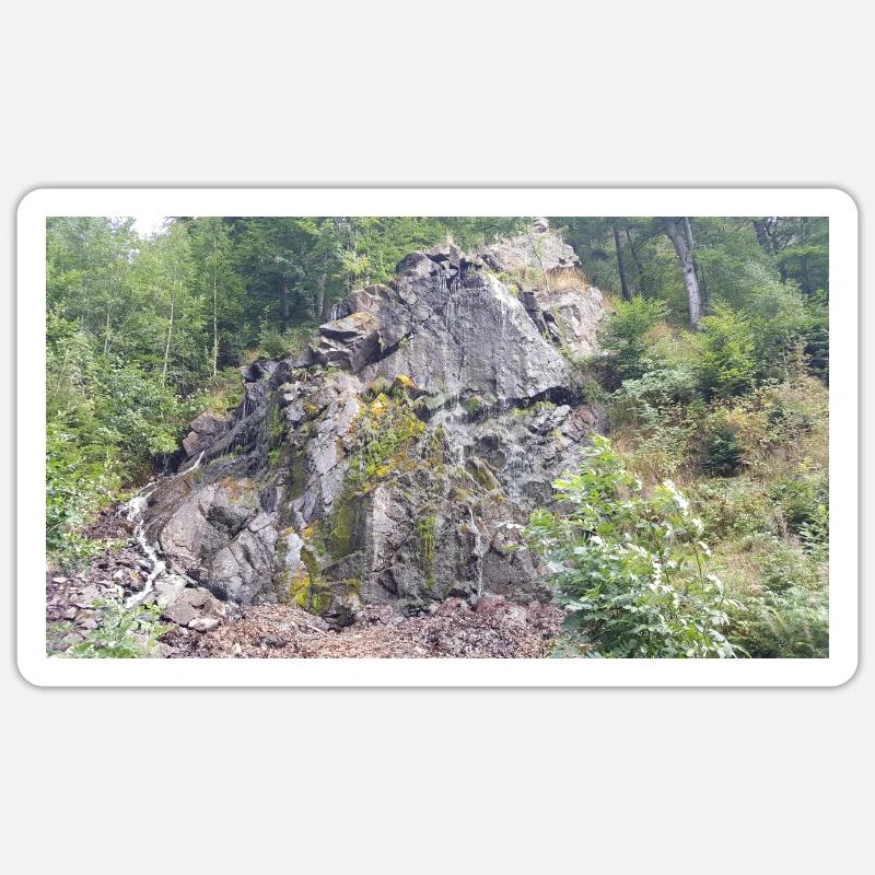 Wasserfall - Sticker Größe S (10 x 10 cm) - Mattweiß