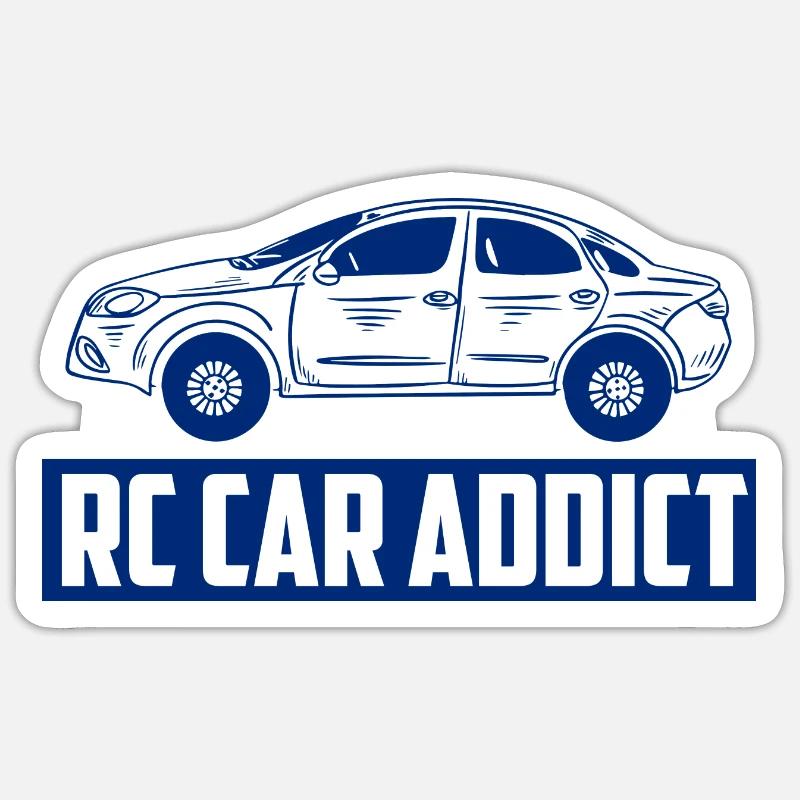 RC Car Addict Télécommande Modèle De Voiture - Sticker taille S (10 x 10 cm) - blanc mat