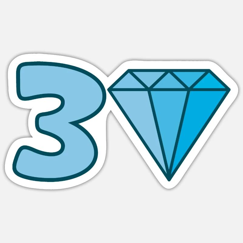 Diamant du 30e anniversaire - Sticker taille S (10 x 10 cm) - blanc mat