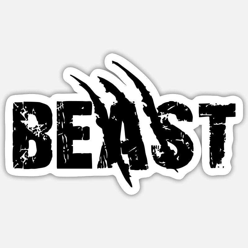 Beast - Sticker Größe S (10 x 10 cm) - Mattweiß