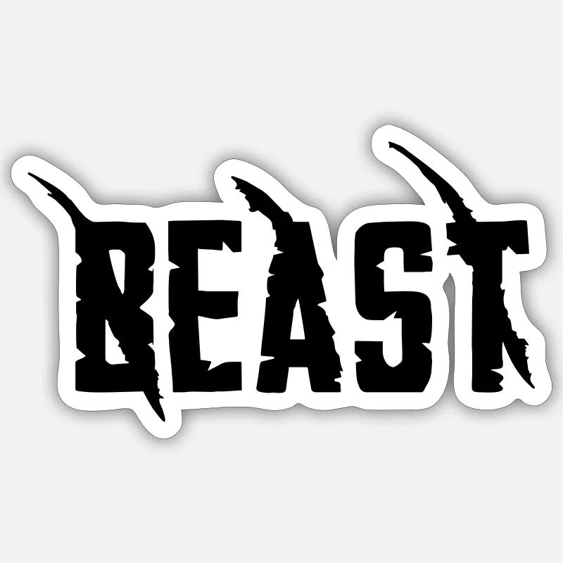 Bête - Sticker taille S (10 x 10 cm) - blanc mat