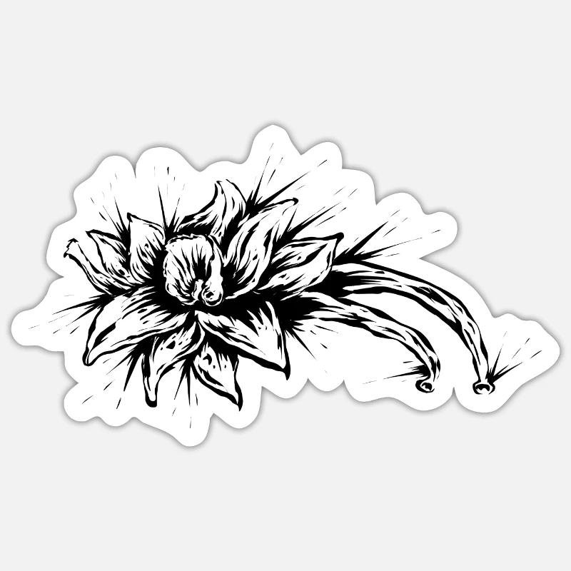 Fleur de vanille Sticker taille S (10 x 10 cm)