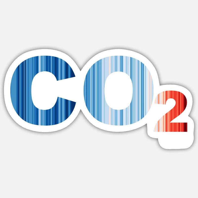 CO2-EMISSIONEN - Sticker Größe S (10 x 10 cm) - Mattweiß