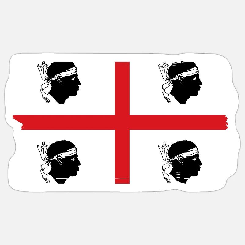 Drapeau de la Sardaigne Drapeau sarde Drapeau de la Sardaigne Sticker taille S (10 x 10 cm)