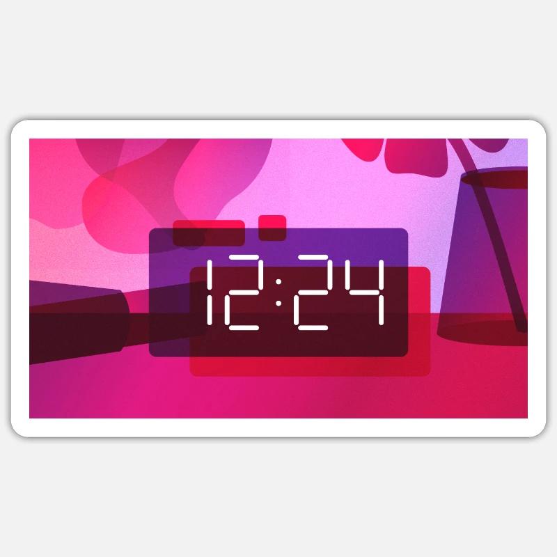 Time – 12:24 - Sticker Größe S (10 x 10 cm) - Mattweiß