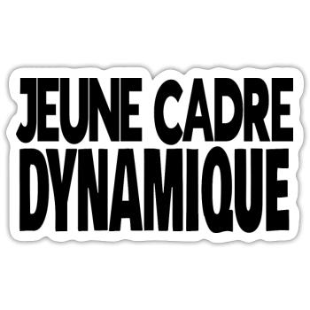 jeune cadre dynamique - Sticker taille S (10 x 10 cm) - blanc mat - Devant