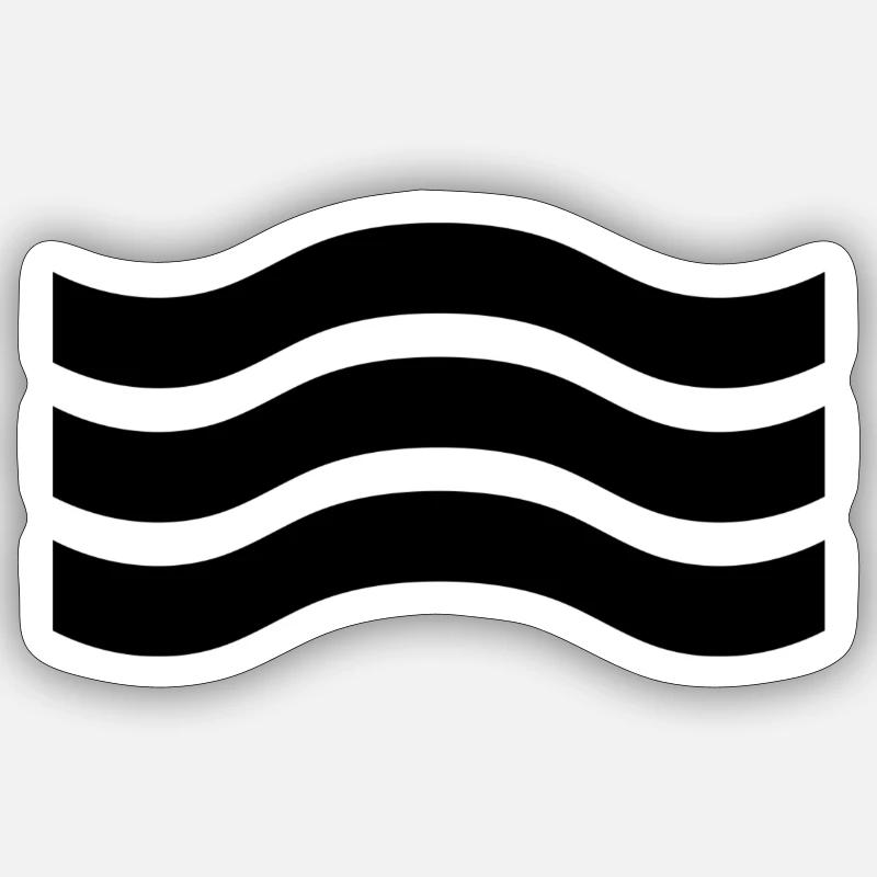 waves black - Sticker size S (10 x 10 cm) - white matte