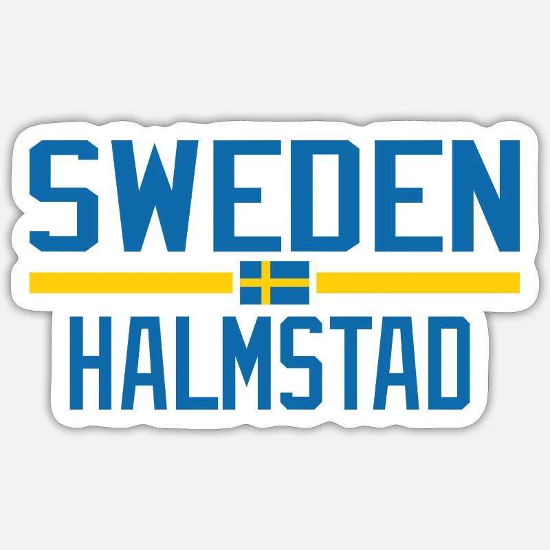 Suède Halmstad - Sticker taille S (10 x 10 cm) - blanc mat