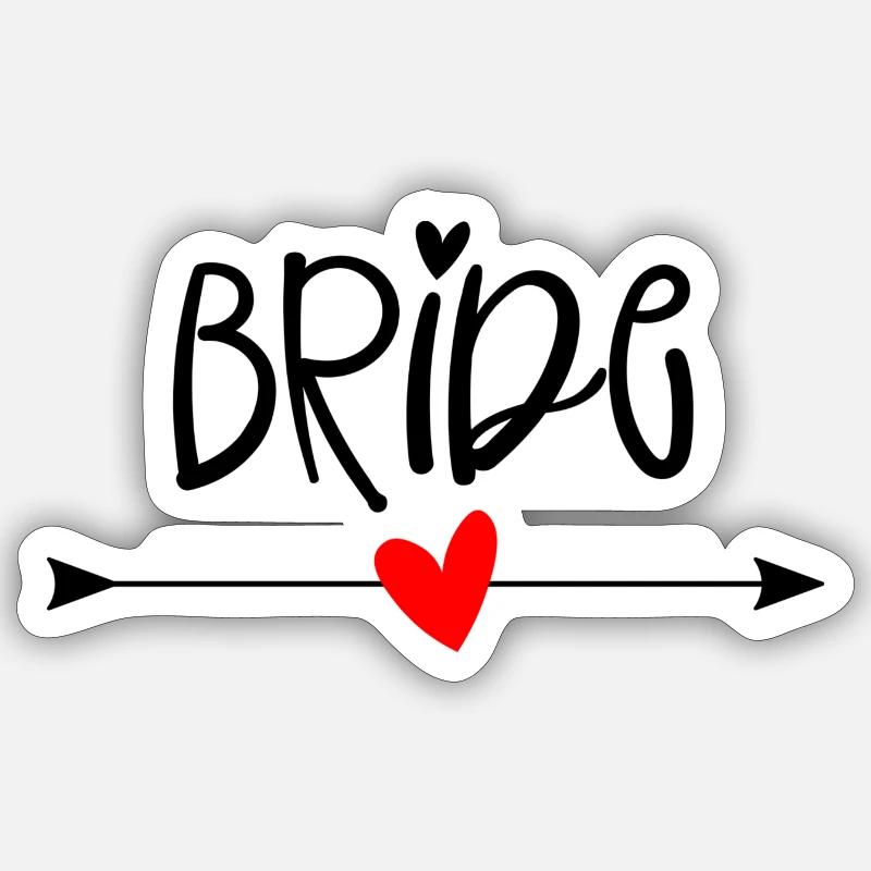 Bride - Sticker size S (10 x 10 cm) - white matte