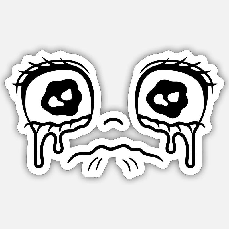 Weinendes trauriges Mädchen Gesicht Sticker Größe S (10 x 10 cm)