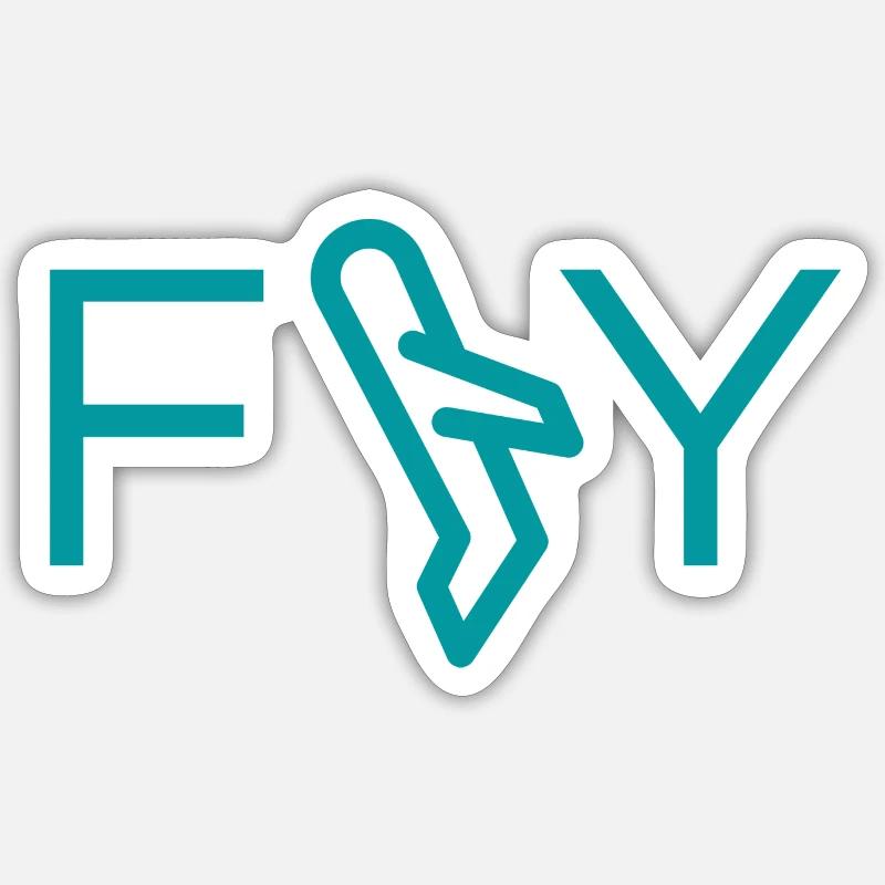 fly - Sticker taille S (10 x 10 cm) - blanc mat