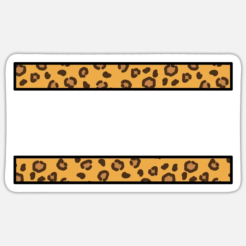 Cadre Léopard Motif - Sticker taille S (10 x 10 cm) - blanc mat