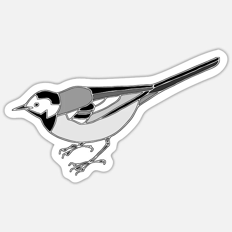 Vogel - Sticker Größe S (10 x 10 cm) - Mattweiß