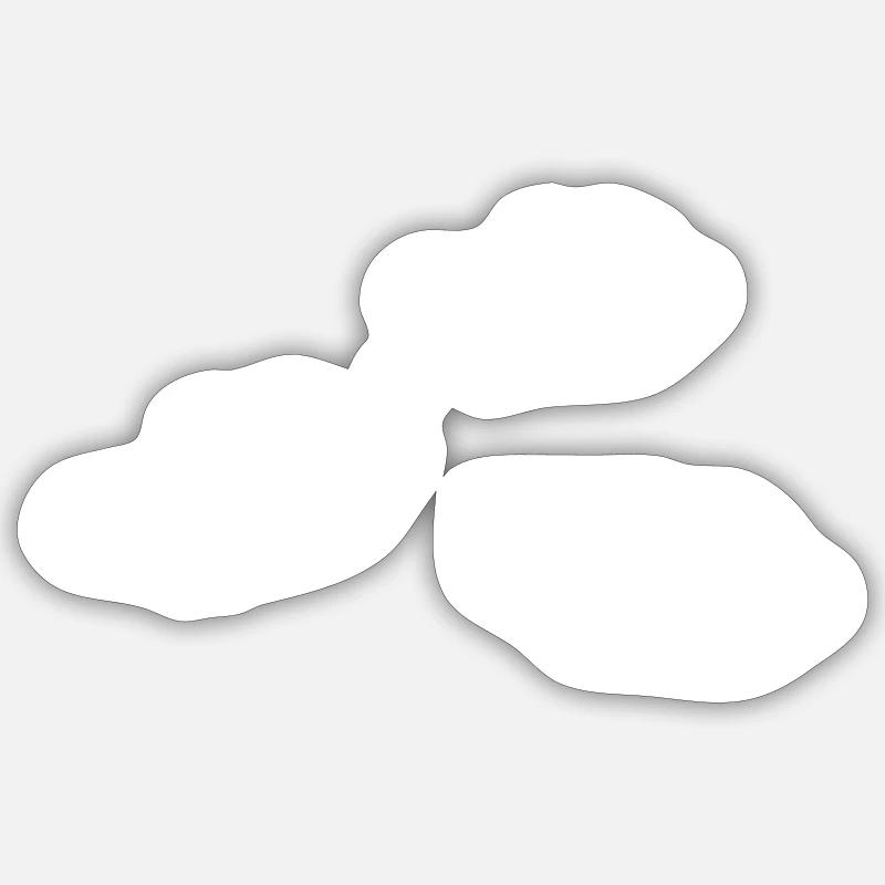Symbole trois oiseaux dessin animé - Sticker taille S (10 x 10 cm) - blanc mat