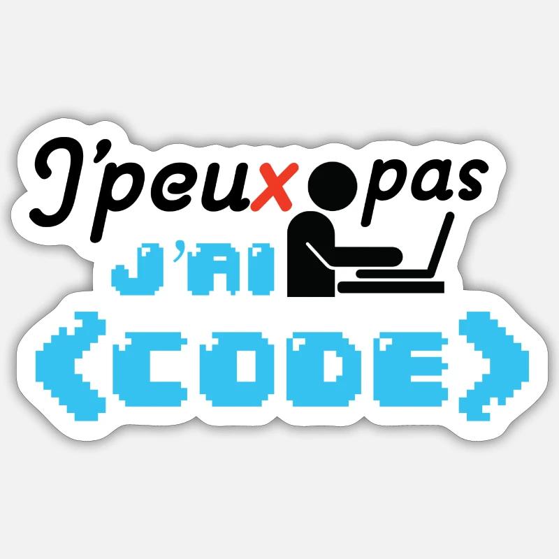 J'peux pas j'ai code Sticker taille S (10 x 10 cm)