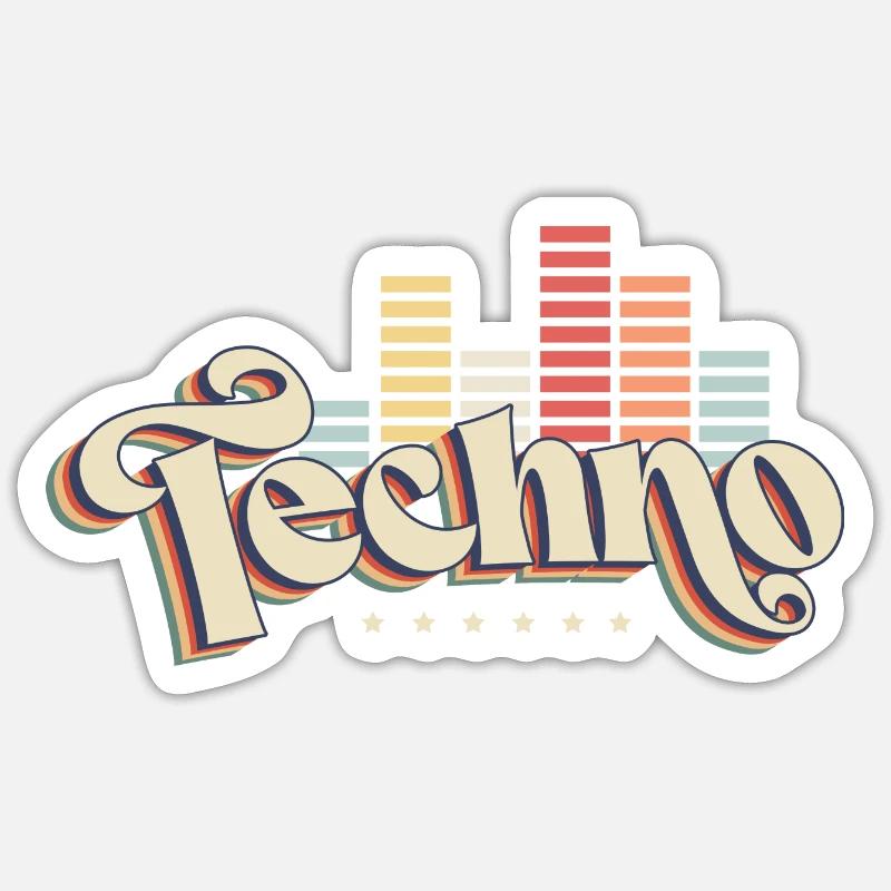 Techno Sticker Größe S (10 x 10 cm)