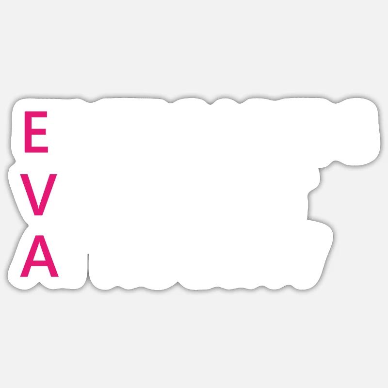 Eva Name Geschenk - Sticker Größe S (10 x 10 cm) - Mattweiß
