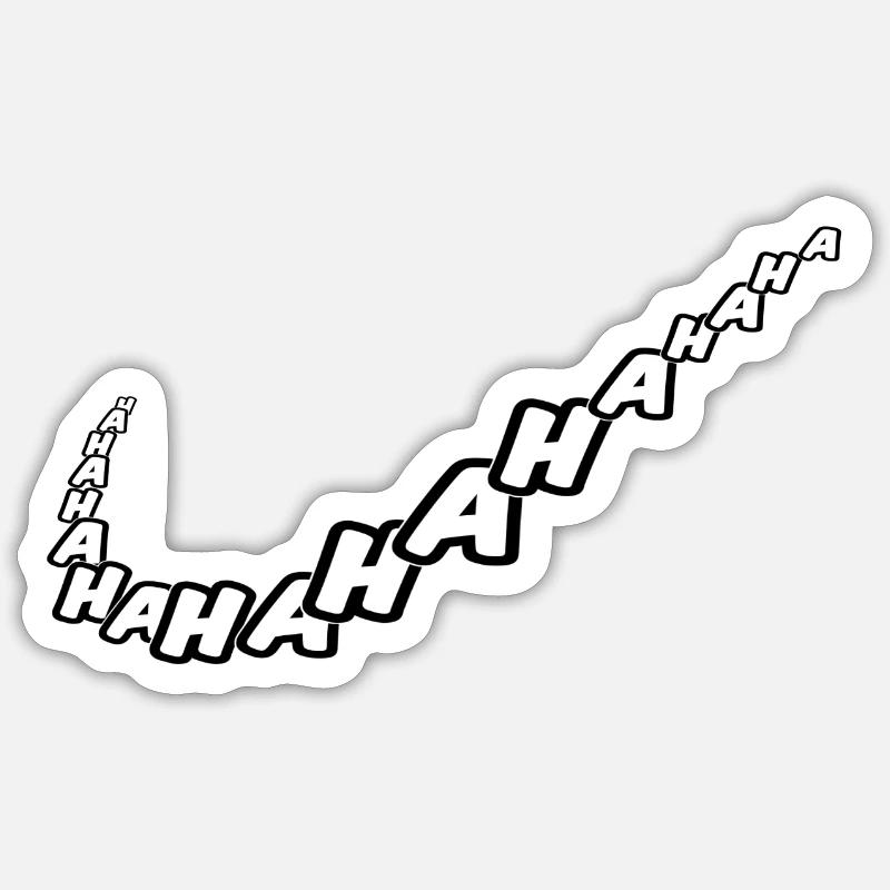 HAHA - Sticker taille S (10 x 10 cm) - blanc mat