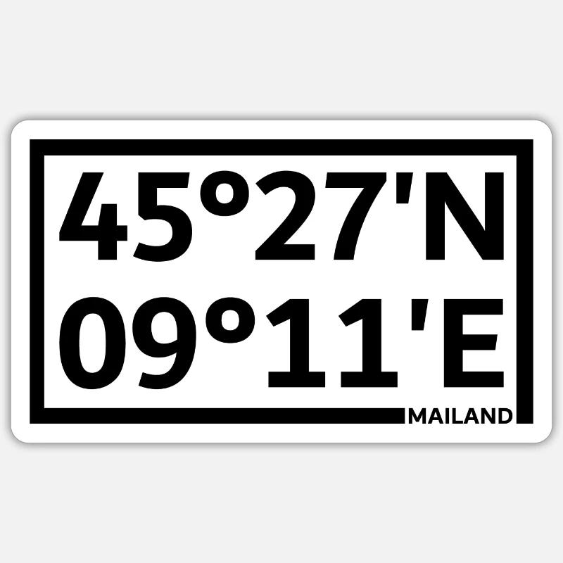 Milan Coordinates Sticker size S (10 x 10 cm)