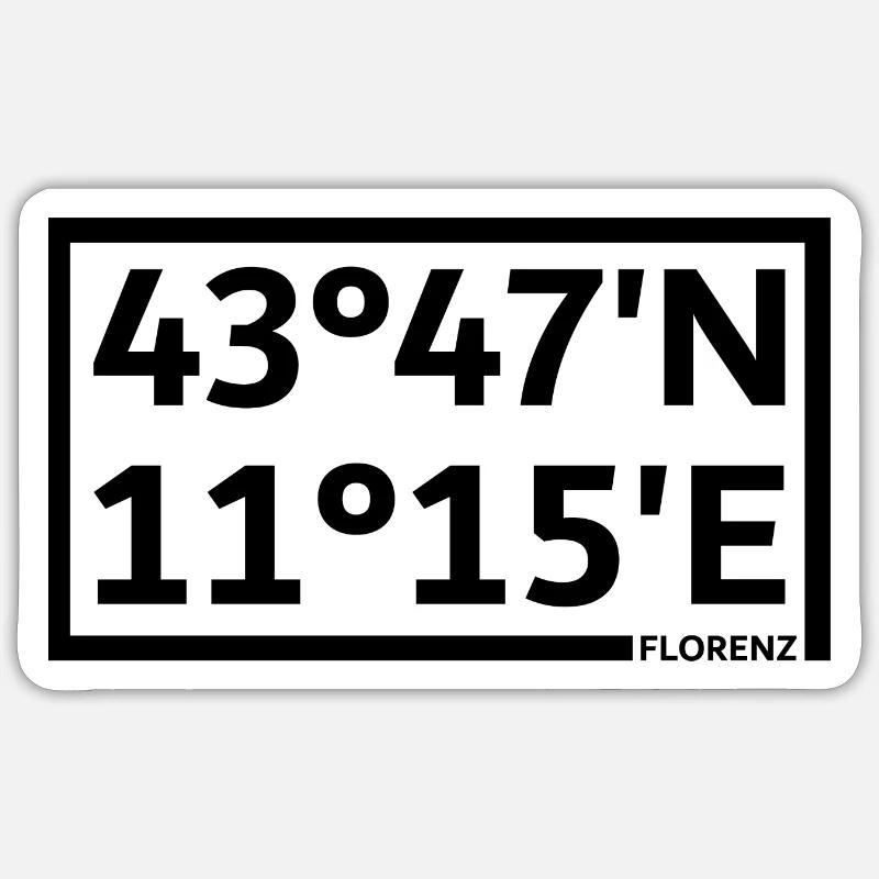 Florence Coordinates Sticker size S (10 x 10 cm)