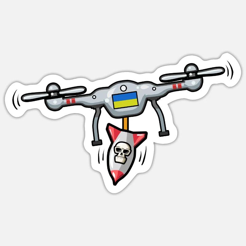 Escouade de drones d’Ukraine Sticker taille S (10 x 10 cm)