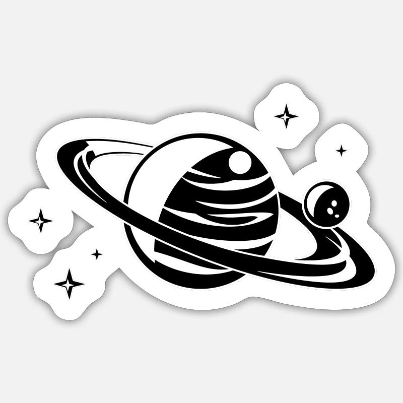 Planet black - Sticker Größe S (10 x 10 cm) - Mattweiß