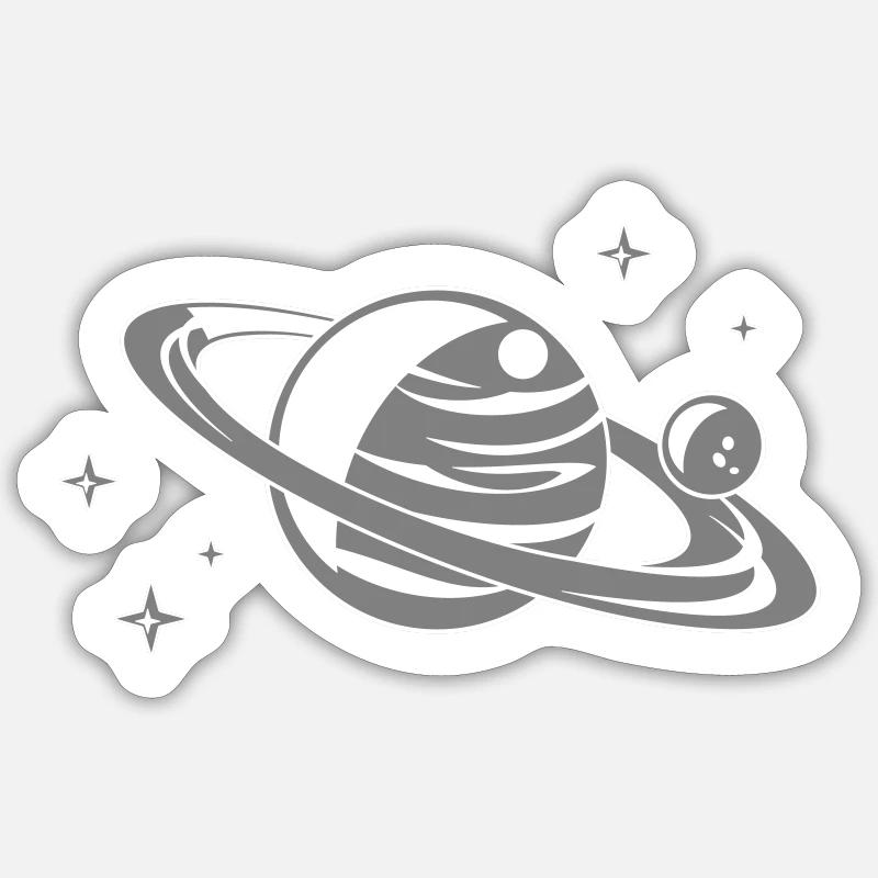 Planète - Sticker taille S (10 x 10 cm) - blanc mat