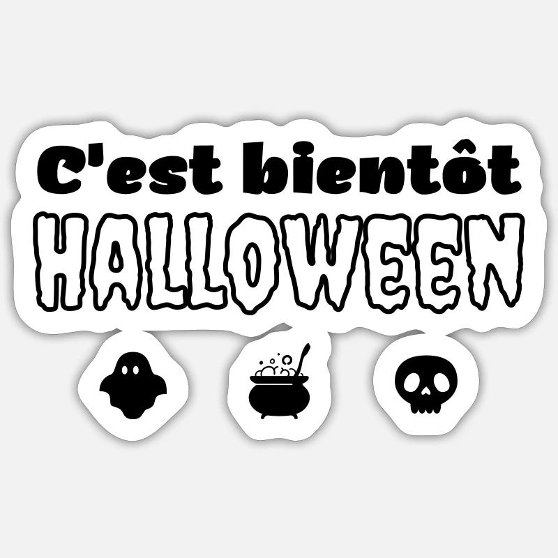 Bientôt halloween Sticker taille S (10 x 10 cm)