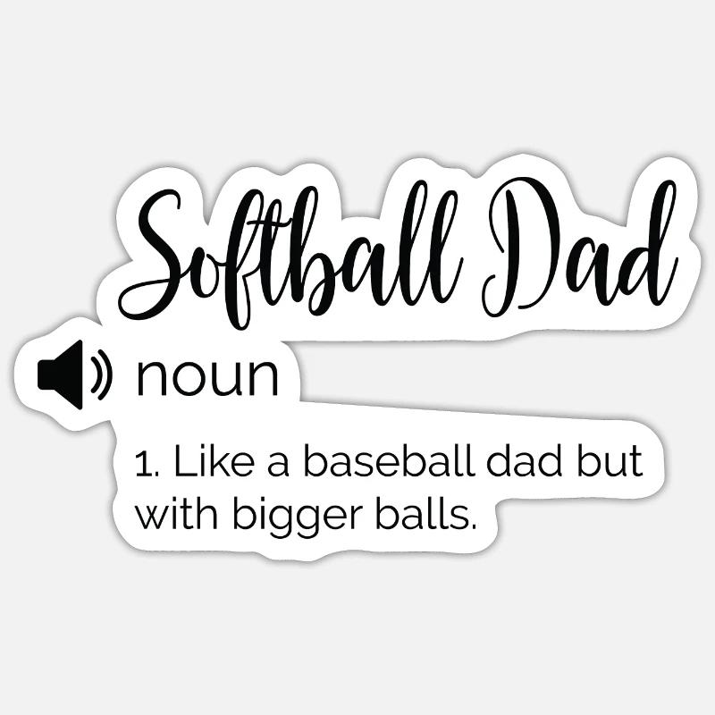 Funny definition Softball dad - Sticker size S (10 x 10 cm) - white matte