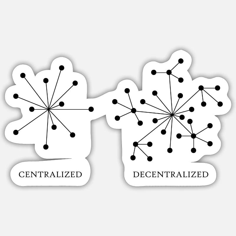 Cryptocurrency Blockchain decentralized black - Sticker Größe S (10 x 10 cm) - Mattweiß