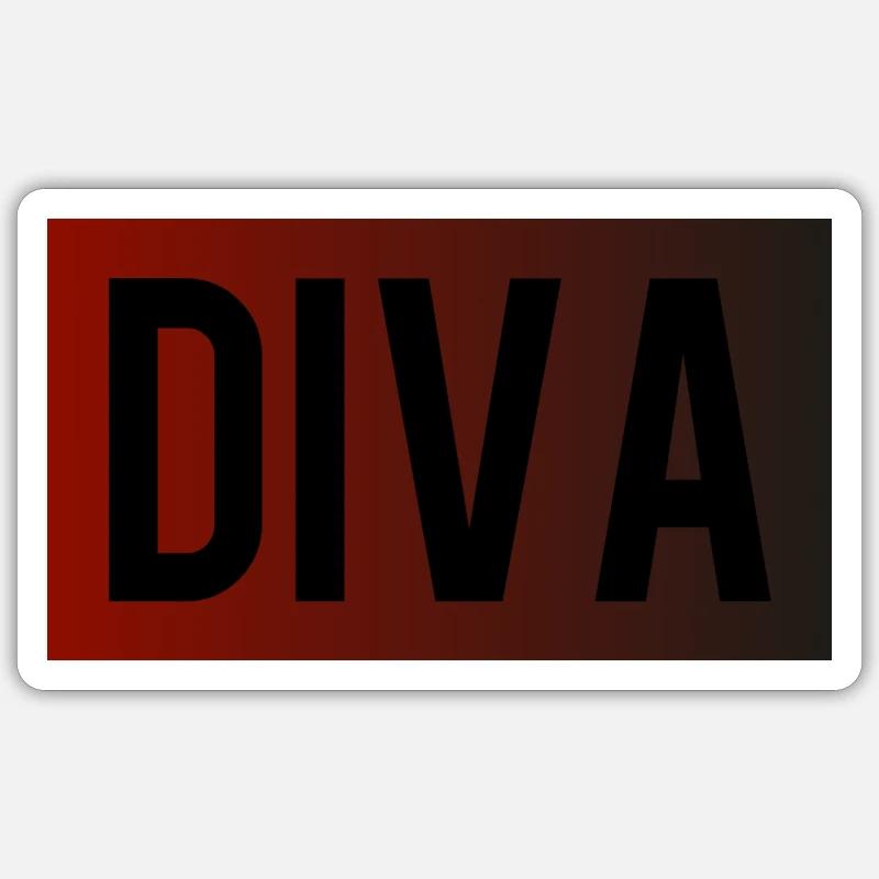 diva - Sticker Größe S (10 x 10 cm) - Mattweiß