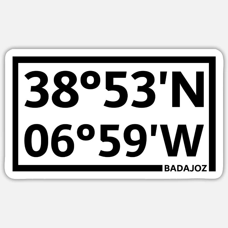 Badajoz Coordinates - Sticker size S (10 x 10 cm) - white matte