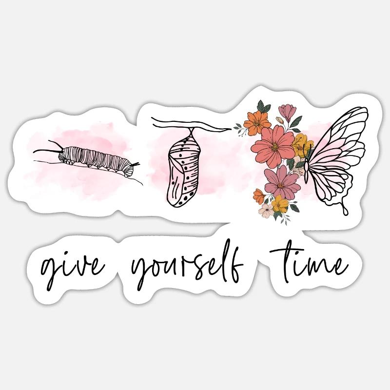 Gib dir Zeit - Sticker Größe S (10 x 10 cm) - Mattweiß