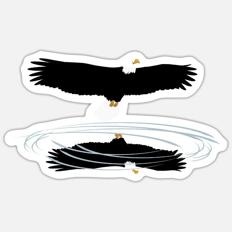 Reflet de pygargue à queue blanche animaux drôles fun4m3animal Sticker taille S (10 x 10 cm)