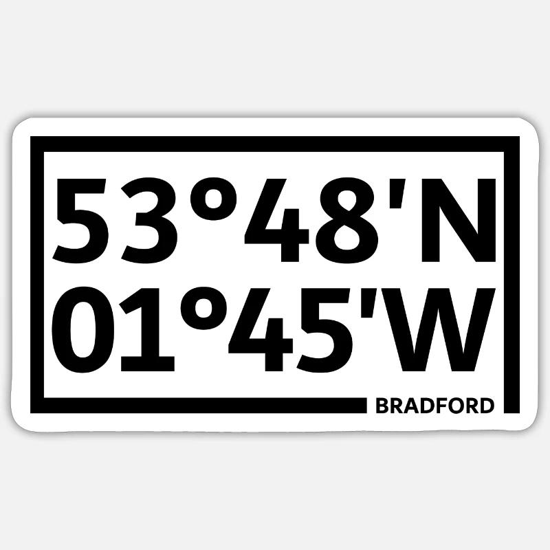 Bradford Coordinates Sticker size S (10 x 10 cm)