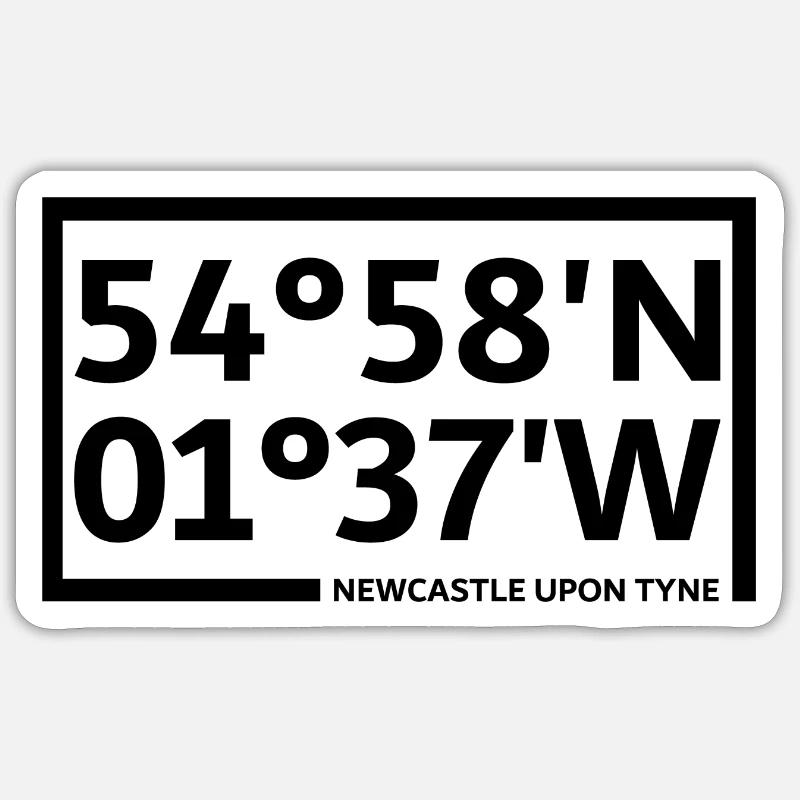 Newcastle upon Tyne coordinates Sticker size S (10 x 10 cm)