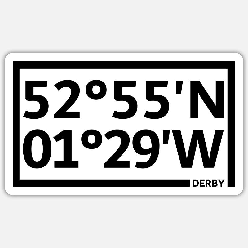 Derby Coordinates Sticker size S (10 x 10 cm)