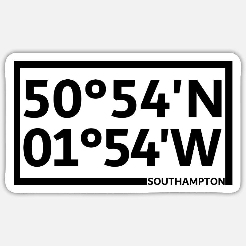 Southampton Coordinates Sticker size S (10 x 10 cm)