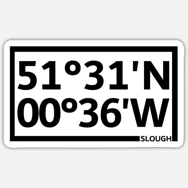 Slough Coordinates Sticker size S (10 x 10 cm)