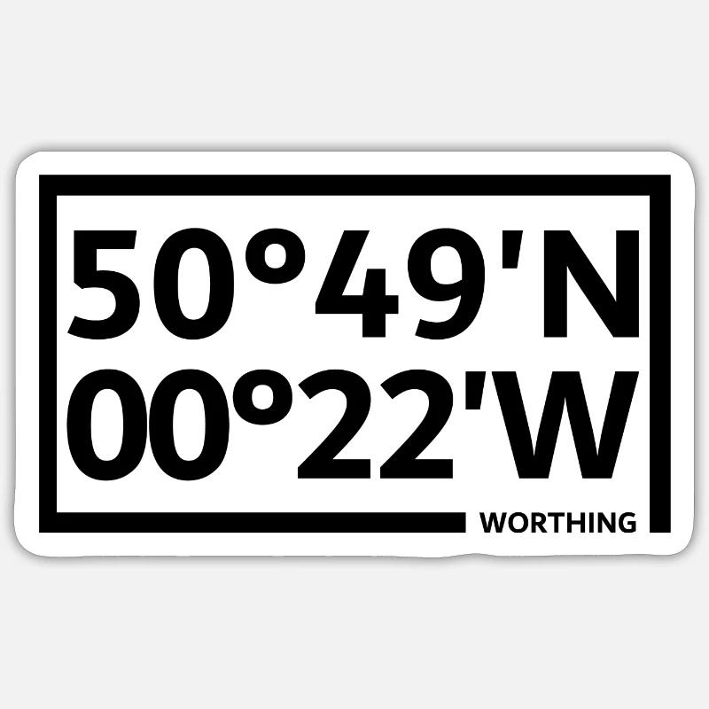 Coordonnées dignes - Sticker taille S (10 x 10 cm) - blanc mat