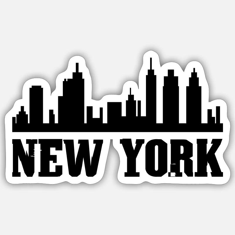 New York - Sticker taille S (10 x 10 cm) - blanc mat