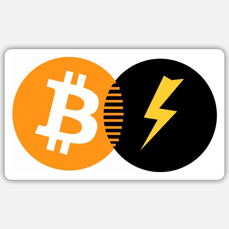 bitcoin lightning - Sticker size S (10 x 10 cm) - white matte