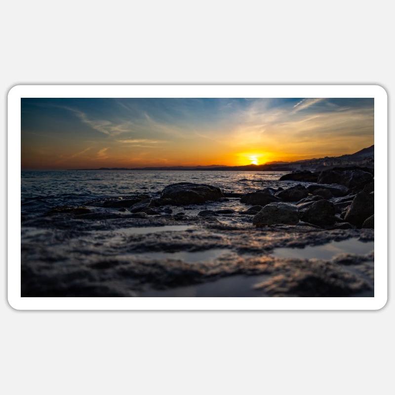coucher de soleil Sticker taille S (10 x 10 cm)