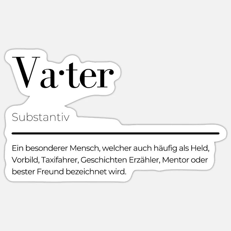 Vater Duden Spruch - Sticker Größe S (10 x 10 cm) - Mattweiß